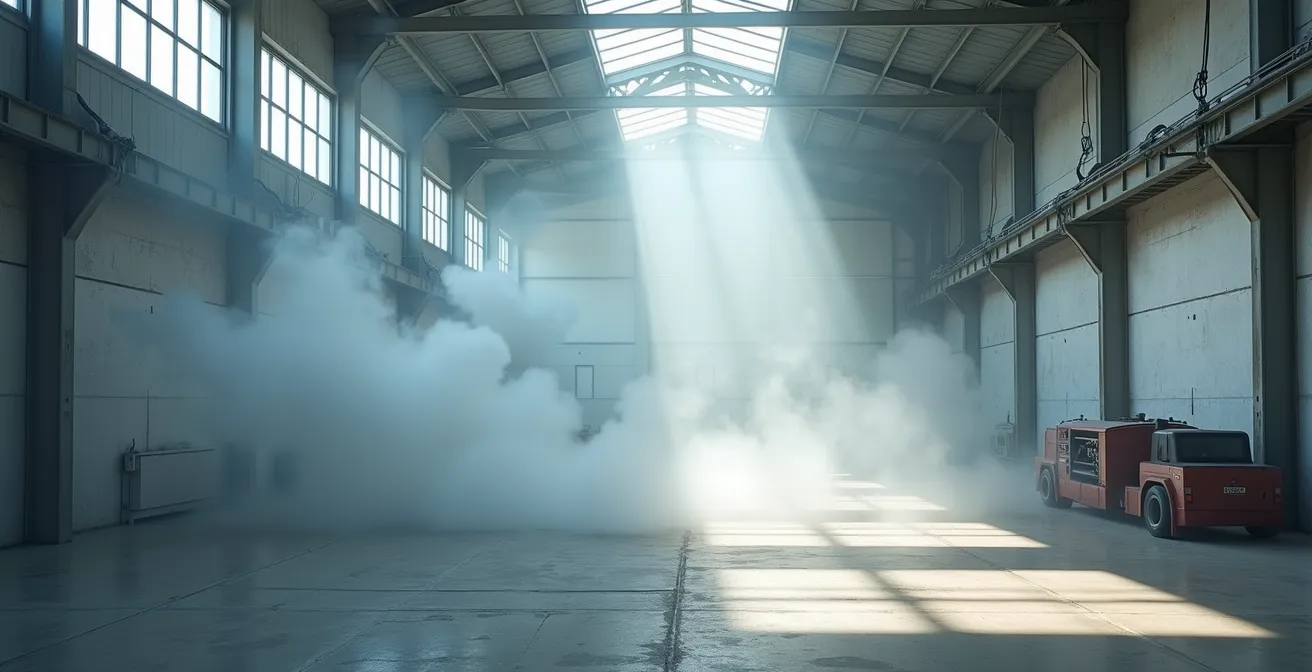 Comparaison visuelle entre un système sous-dimensionné et un système adapté dans un atelier