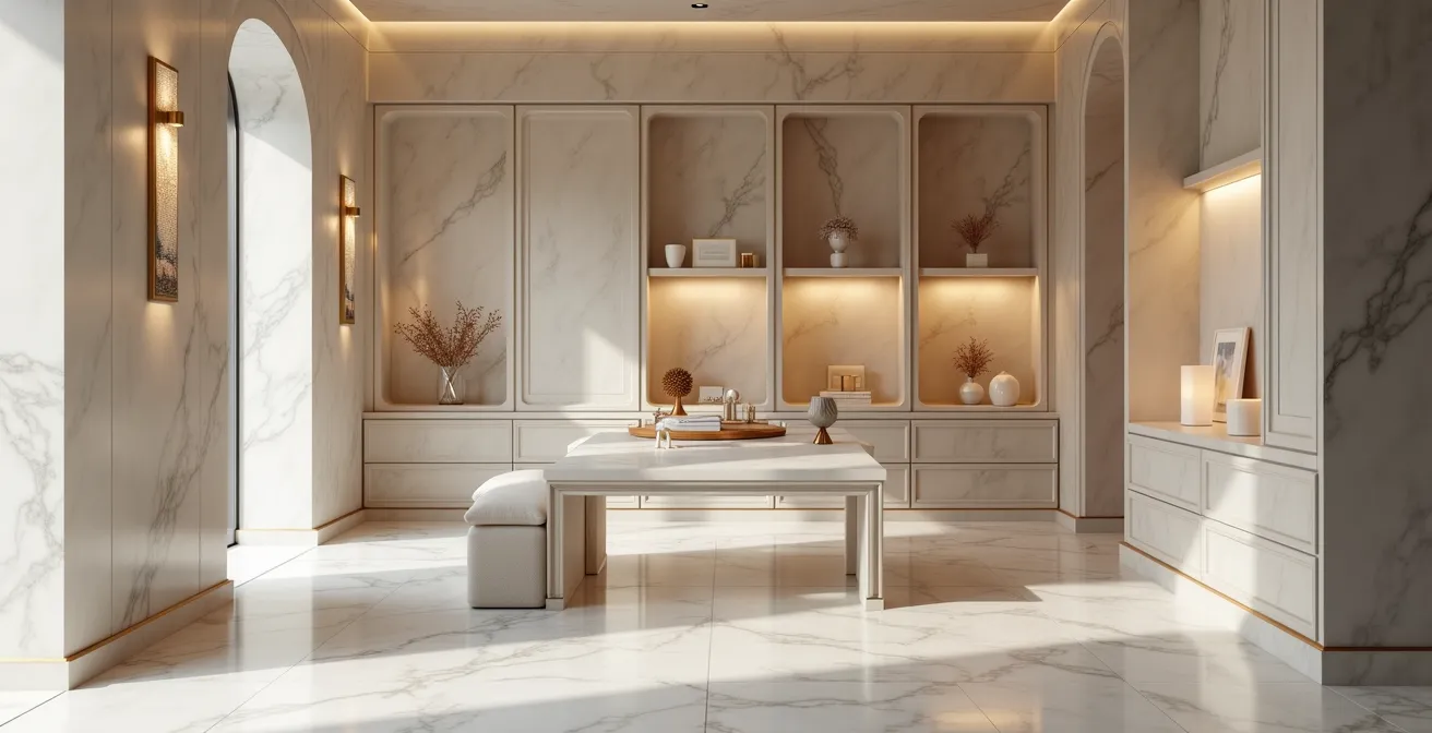 Espace de conservation professionnel pour lunettes de luxe avec éclairage doux