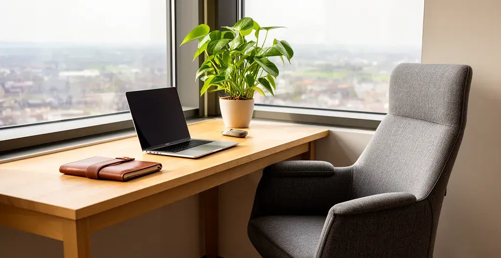 Coin bureau aménagé dans appart-hôtel près de Genève